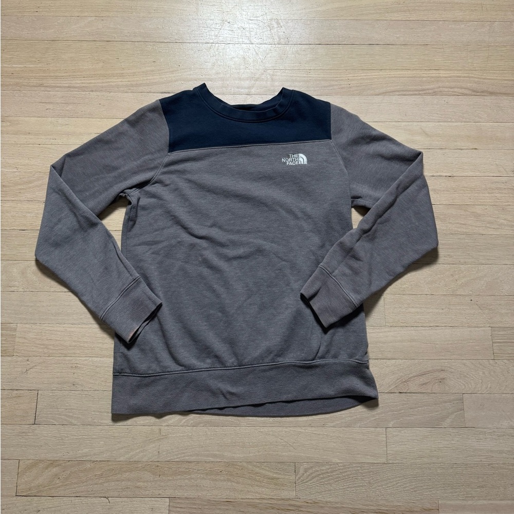 The North Face women’s Gray and Black Sweater (small stain on front)